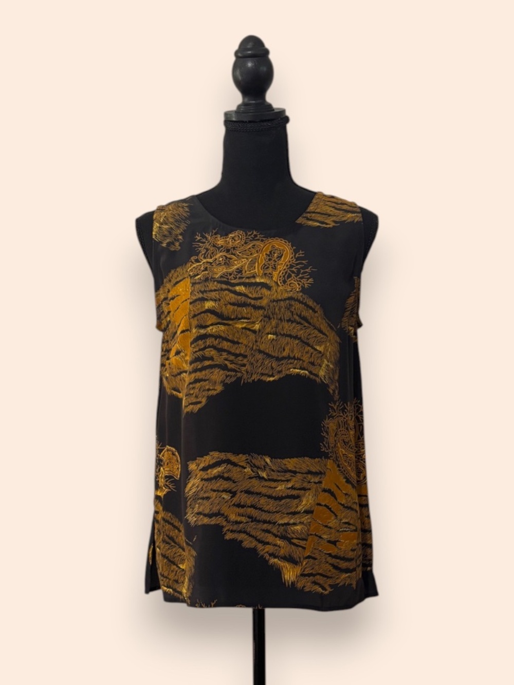 Vintage Asian Silk Printed Blouse